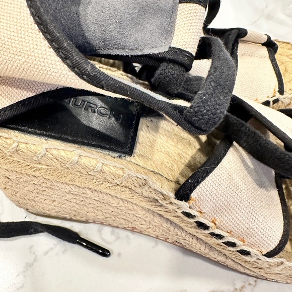 Women's Black and White Wedge Sandals - Picture 7 of 10